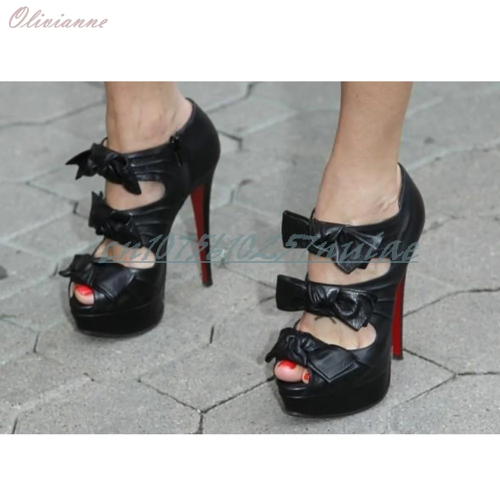 

Black Front Butterfly Knots Decor Sandals Party Stiletto High Heel Party Hot Fashion Sexy Women Shoes 2026 Spring Para Mujere