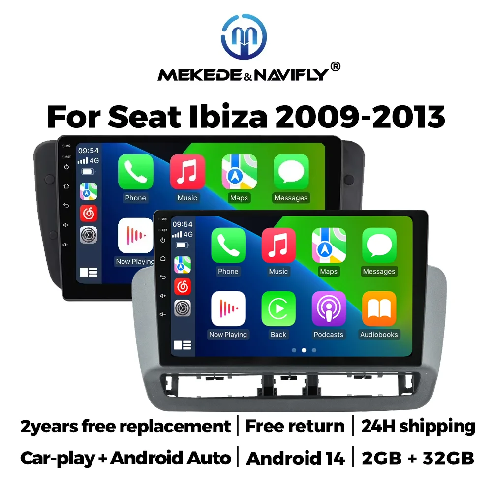 

Автомобильное радио MEKEDE Android 14 Carplay для Seat Ibiza MK4 6J 2009-2013, GPS-навигация, мультимедийный плеер, интеллектуальная аудиосистема