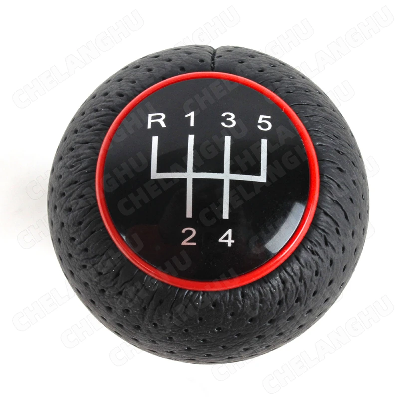 5 Speed Gear Shift Knob Silver Red Black Cap Fit for Audi A3