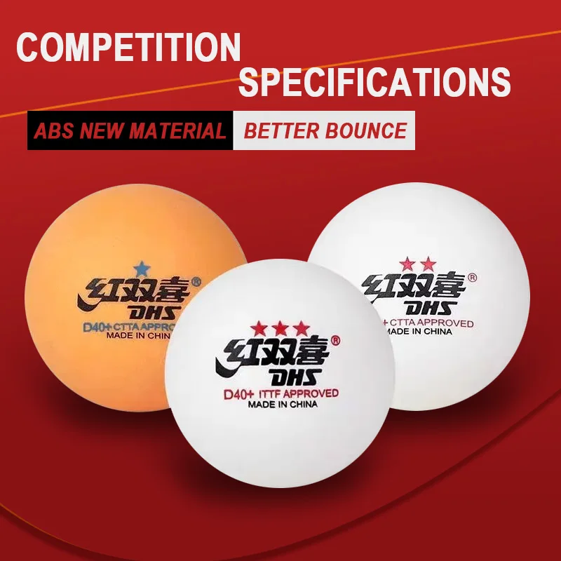 DHS Ping Pong Balls 3 Star D40+ Table Tennis Balls 1/2/3 Star ITTF Approved Professional for Competition