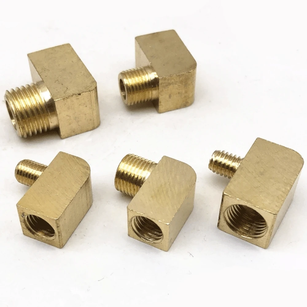 M6 M8 M10 1/8 Zoll BSP männlich weiblich Winkel 90 Grad Block Messing Rohrverschraubung Anschluss für Verfassungsbeschlag Ölschmierung – Detail 1