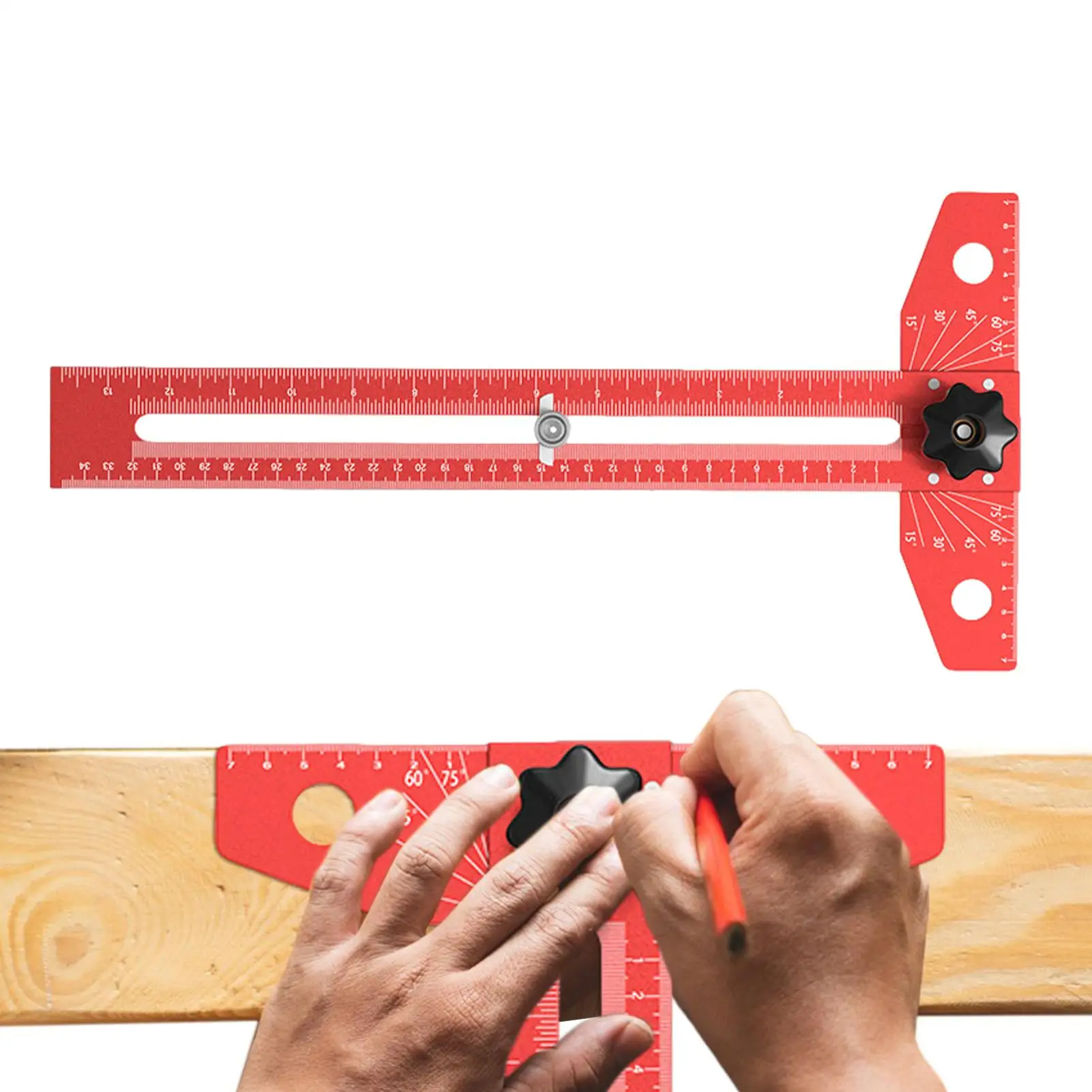 Woodworking Ruler Precision Adjustable Sliding T-angle Square T-Angle Square For Construction Drafting Painting Sewing Hardware