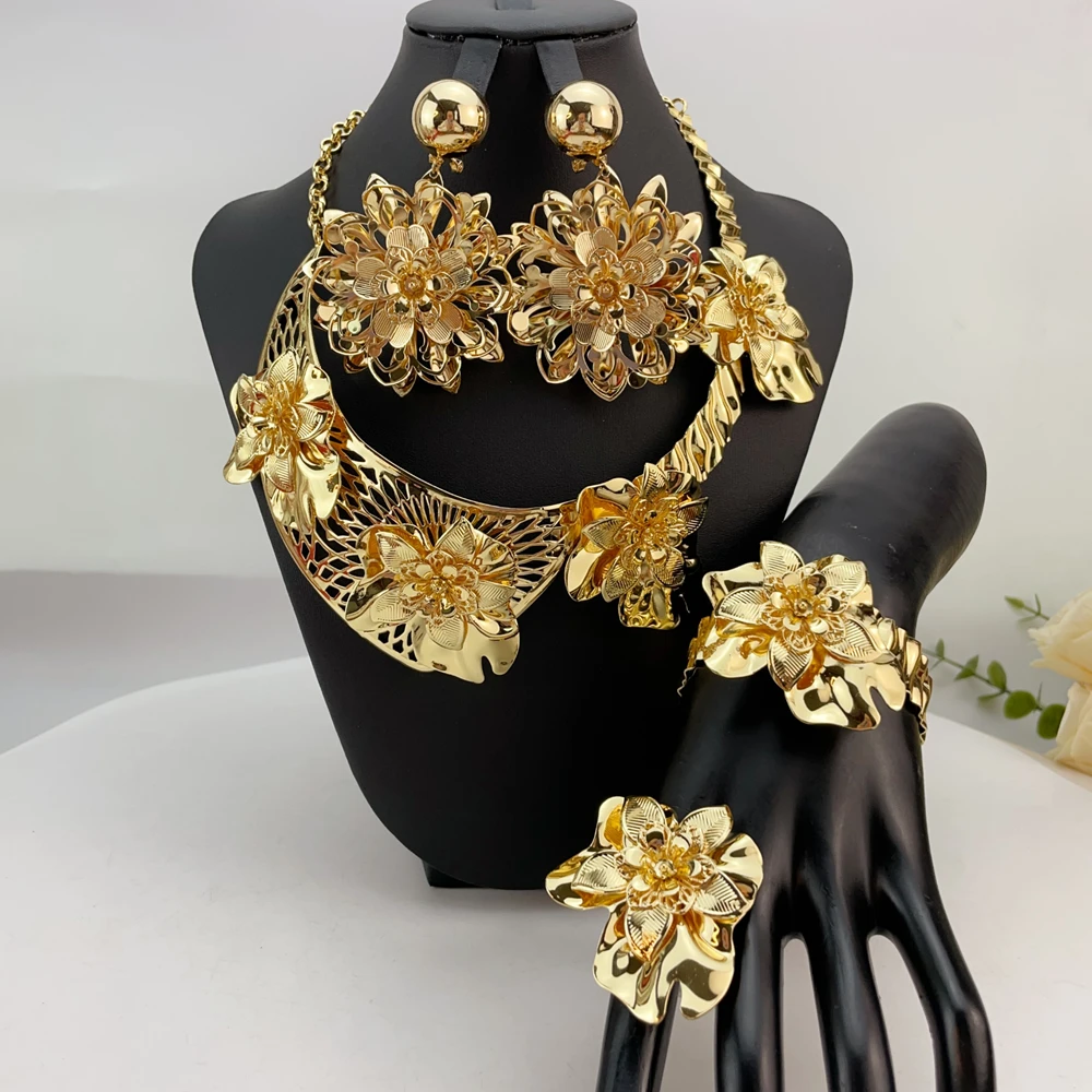 

Latest Brazilian Exquisite Handmade Beautiful Necklace Wedding Party Accessories Fashion Women Jewelry Set FHK23789
