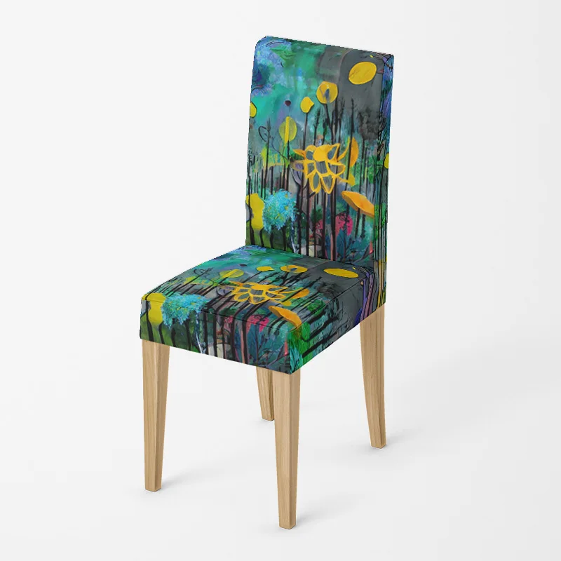 غطاء كرسي هندسي تجريدي من Ins Wind مضاد للحشف وقابل للغسل في الفندق وغرفة الطعام وغطاء كرسي الدراسة لتزيين غرفة المعيشة