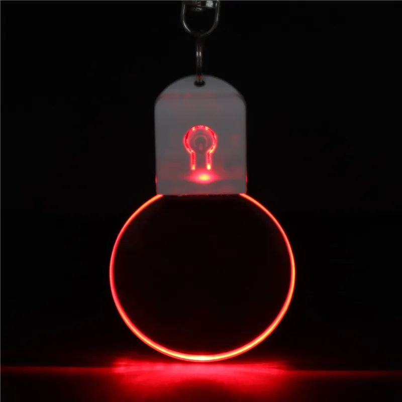 5/10/30Pcs Led 3D Blank Acrylic Keychain RGB Colorful Night Light Key Pendant Lamp Wedding Christmas Decor Diy Gift Key Ring