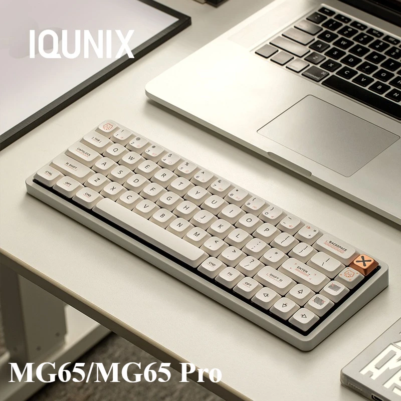 

IQUNIX MG65 Pro Беспроводная Bluetooth Механическая клавиатура RGB Алюминий Низкая ось Горячая замена Сплав Клавиатура с ЧПУ ПК Аксессуары для геймеров
