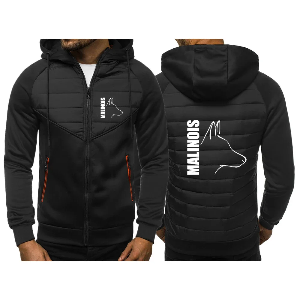 

2024 Silly Dog Belgian Malinois New Men's Hoodies Sweatshirts Zipper Hoodie Solid Color For Male