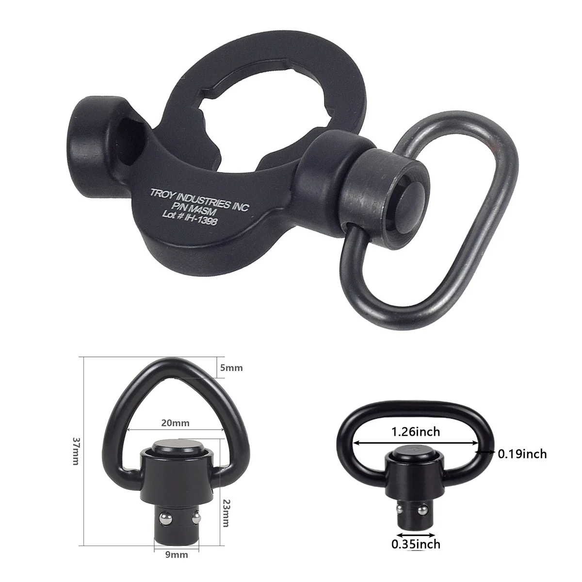 Tactical Sling Swivel Adapter Dual Side AEG End Plate Position Quick Detach Receiver Flexible QD Rear Clip Strap Buckle M4 M16