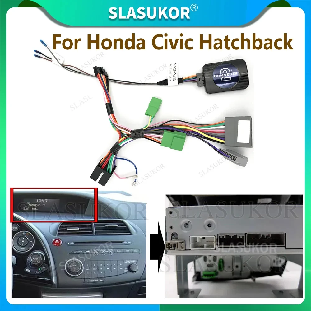 For Honda Civic Hatchback Cables Wries Car Radio Android 16pin Adapter cable 2006+ For Citroen Buick Peugeot ISO Power Cable