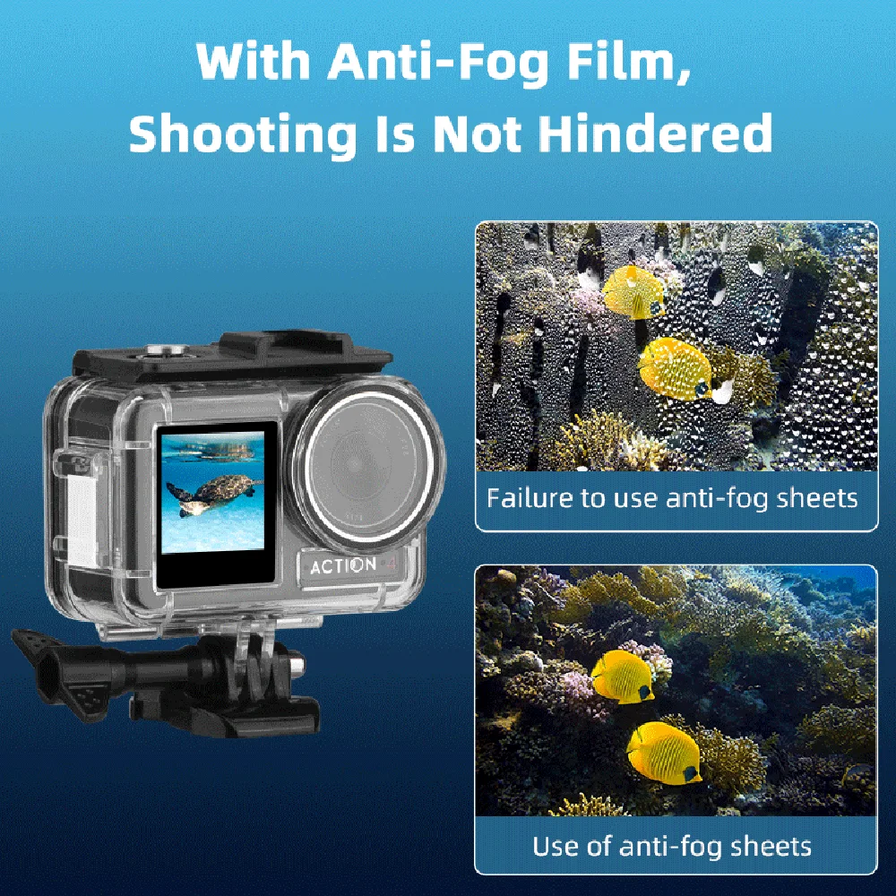 BRDRC 60M Waterproof Case For DJI Osmo Action 4/3 Underwater Diving Housing Cover Protective Camera Photographic Accessorise