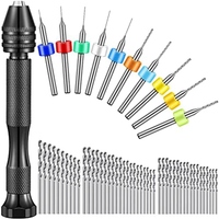 59Pcs Hand Drill Bits Set,49Pcs Metal Pin Vise Hand Drill Mini Mini Twist Drill Bits and 10Pcs Carbide PCB Rotary Tools