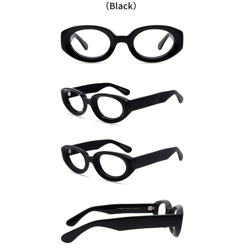 

Belight Optical Thick Acetate Prescription Vintage Retro Oval Shape Eyeglasses Spectacle Frame Eyewear 9634