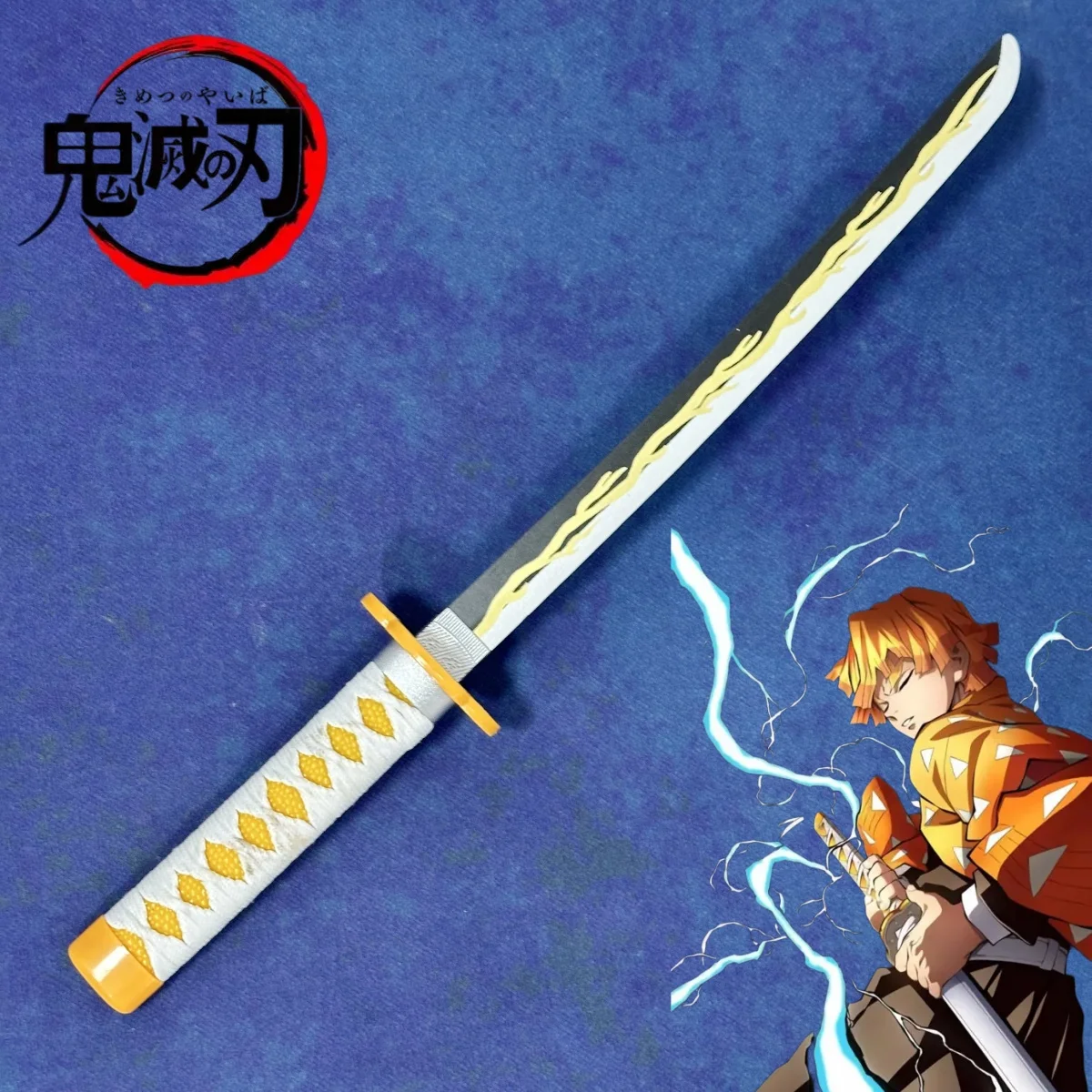 

40-сантиметровая катана «Истребитель демонов» (аниме Kimetsu No Yaiba), меч Зеницу, нож ниндзя, реалистичный реквизит для косплея, японская катана, игрушка-самурайский меч, подарок