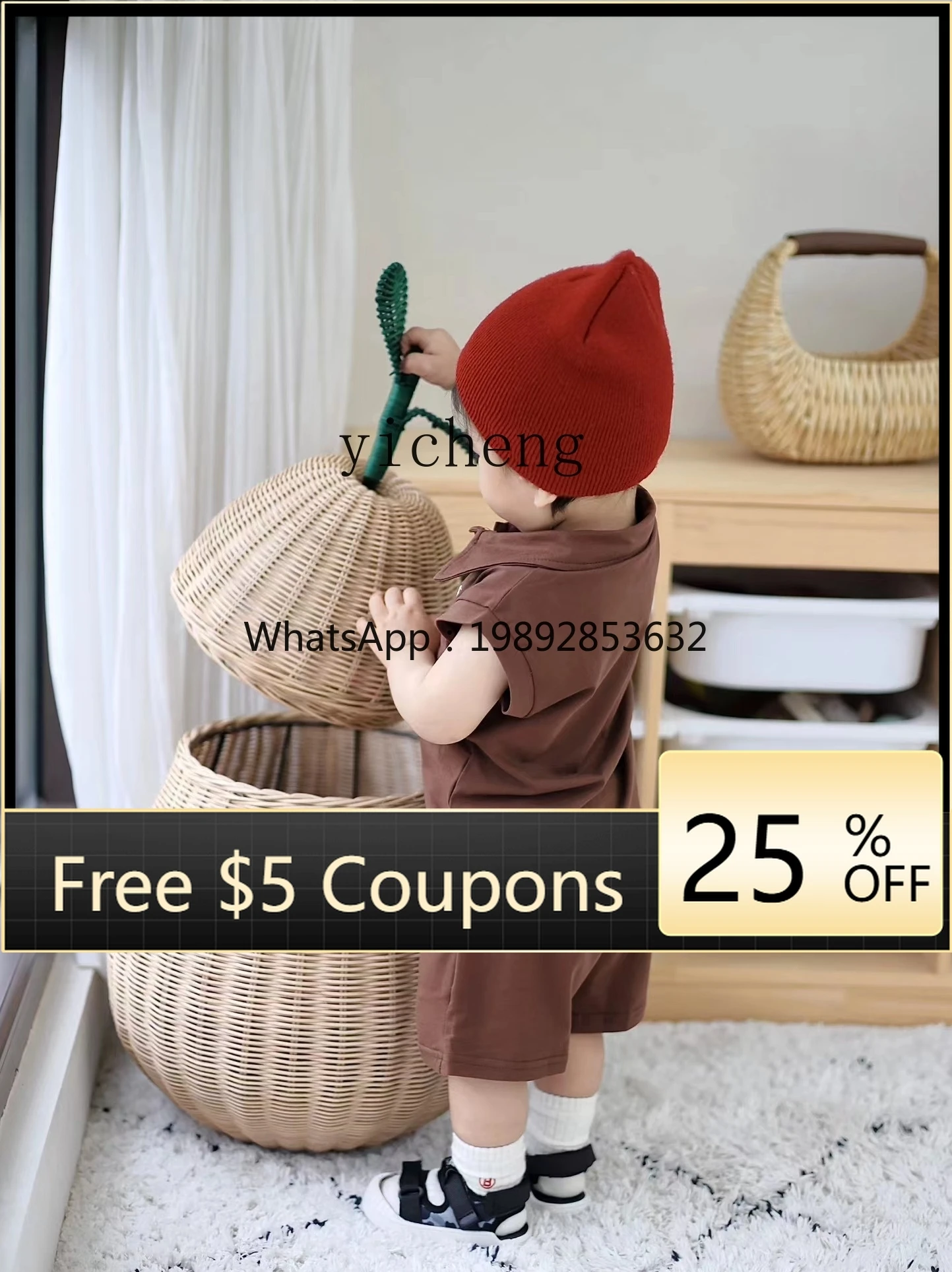 

Rattan Storage Basket with Lid Small Mushroom Apple Basket Children's Simulation Toy Storage Basket