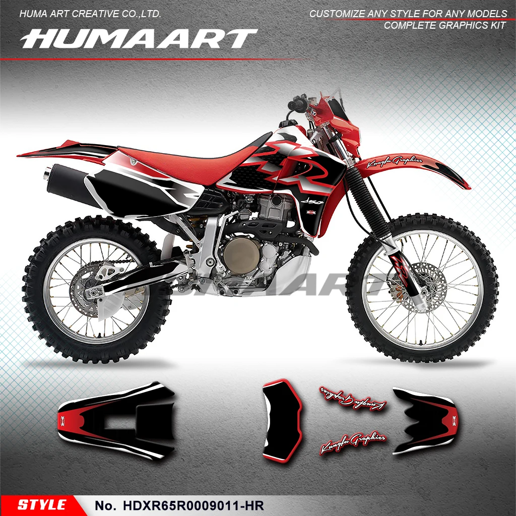 HUMAART Custom Vinyl Sticker Graphics Kit for Honda XR650R XR 650 R 2000 2001 2002 2003 2004 2005 2006 2007 2008 2009, MX Decal