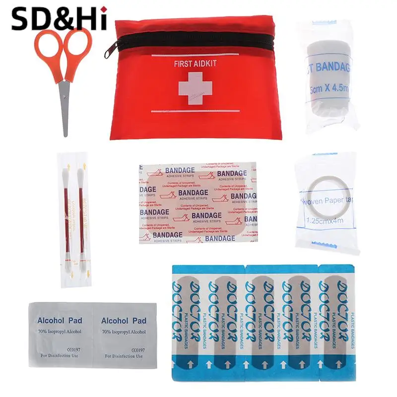 1 Juego de vendaje para el cuidado de heridas, suministros médicos, Kit de supervivencia de emergencia, bolsa de almacenamiento de viaje para el