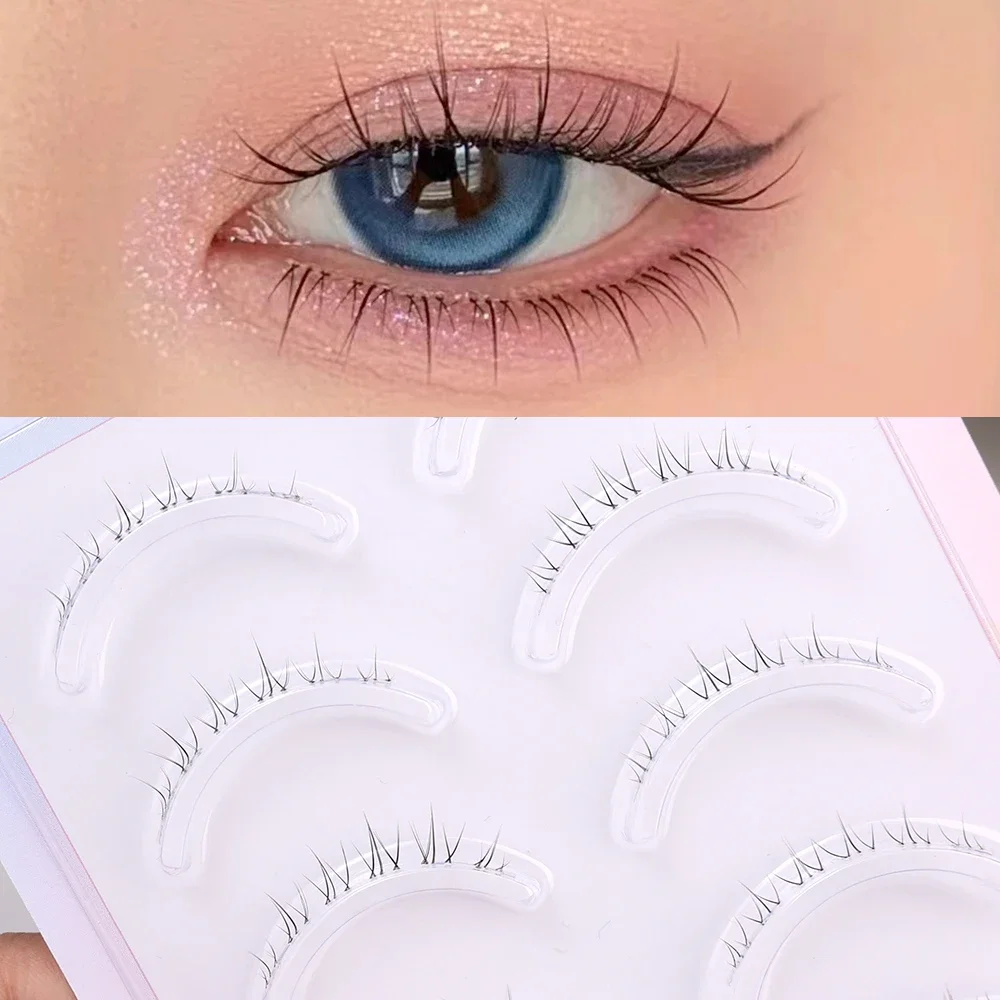 Lower Lashes V Shape Individual Lashes Bottom Lower Eyelashes Transparent Band Manga Korean Makeup Eyelashes Extensions Supplies