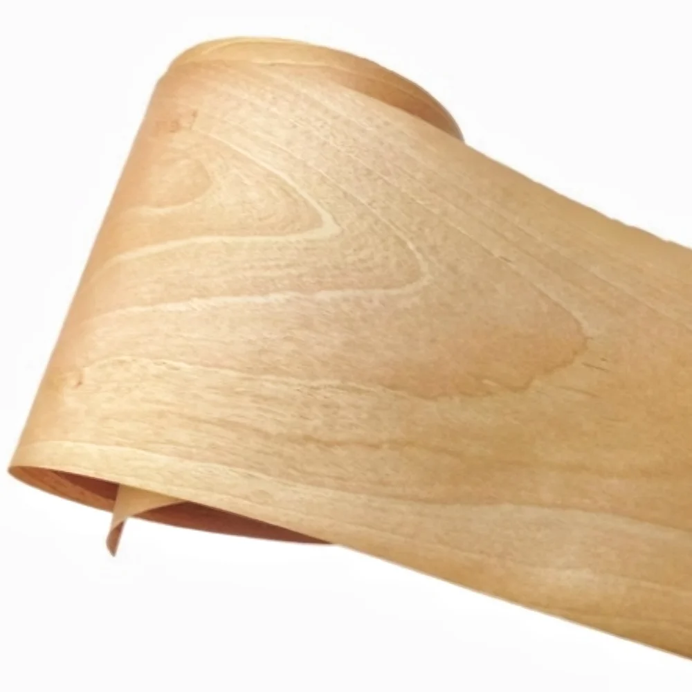 Alami merah ceri putih pola sayap ayam Maple kulit kayu L:2-2.5 meter lebar: 15cm T: 0.2mm furnitur dekoratif kulit kayu