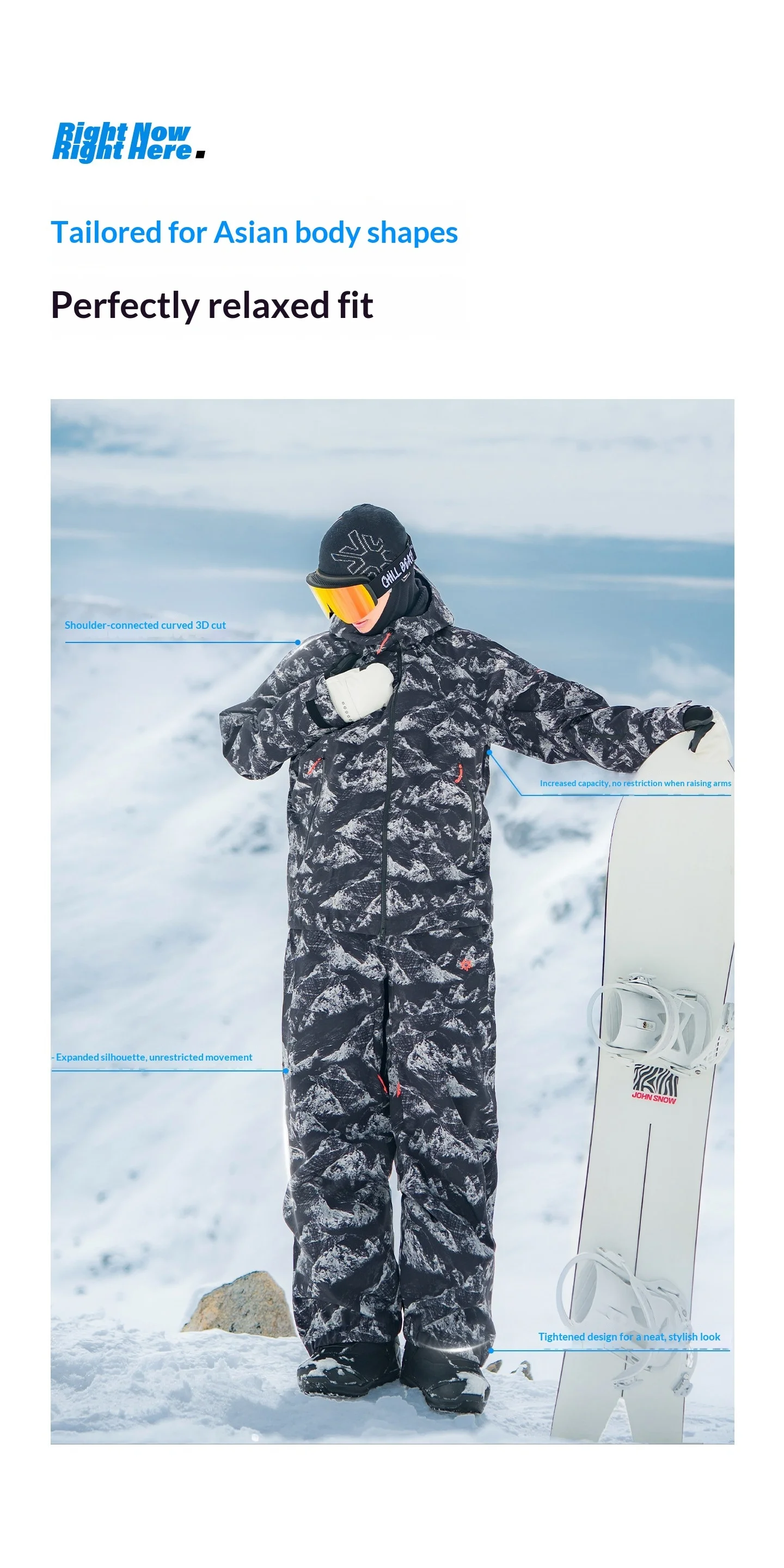 2026 John Snow Unisex Skianzug Wasserdicht Winddicht Warm Snowboard-Jacke-Hosen-Set für Männer Frauen Winter Outdoor – Detail 8