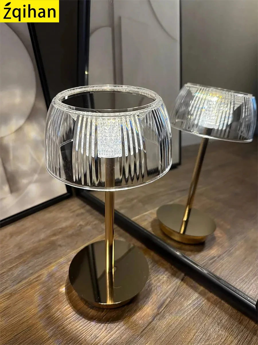 Rechargeable Table Lamp LED Touch Sensor Desktop Night Light Wireless Reading Lamp For Restaurant Hotel Bar Bedroom Decor Light