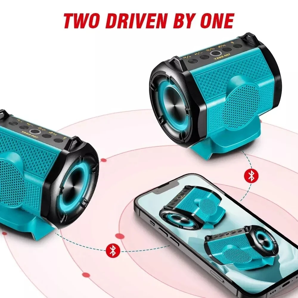 Portable Speaker for Makita Battery with USB Type-C Port Bluetooth-compatible Loudspeaker for Jobsite Camping Party (No Battery)