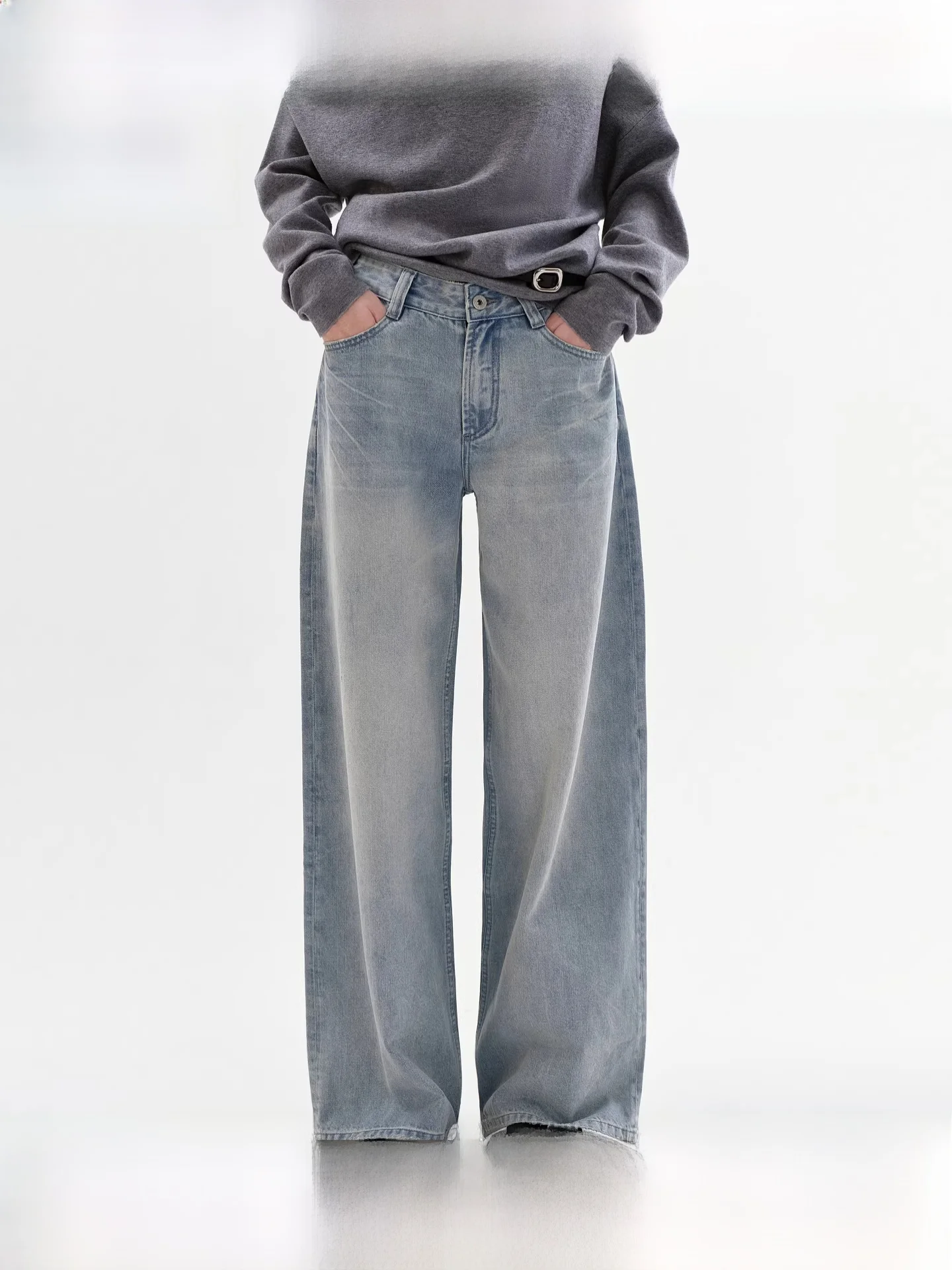 

Женские джинсы Fano из хлопка, прямого кроя, светло-голубые, с эффектом похудения, весенние, новые, классические, универсальные, повседневные, удобные