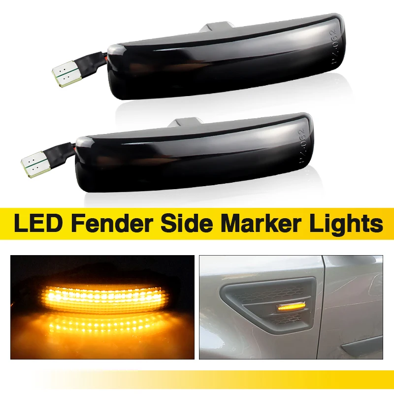 

2 шт. светодиодный указатель поворота, боковой габаритный индикатор для Land Rover LR2 L359 08-15 LR3 05-09 LR4 L319 10-16 Янтарный/белый 12 В