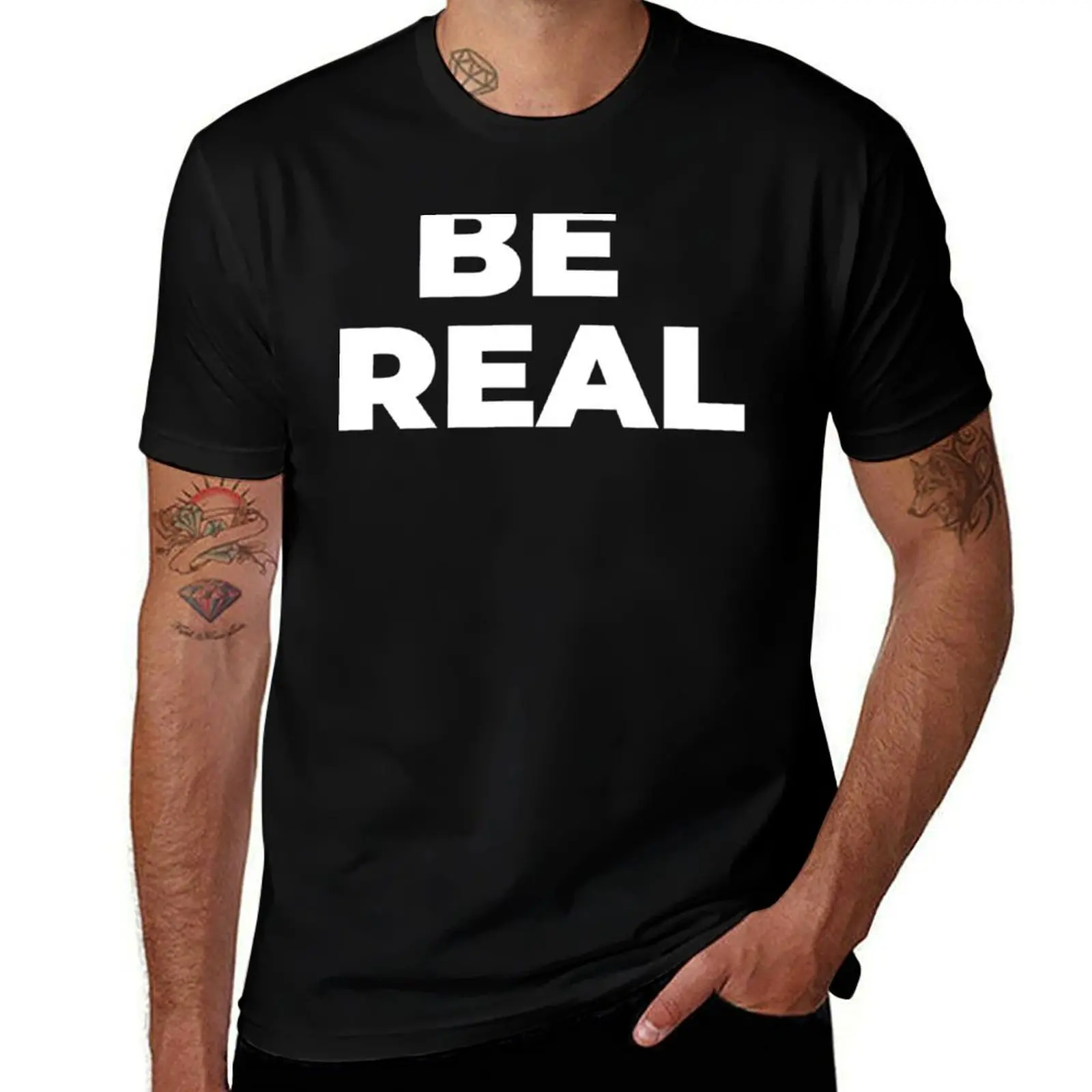 Mike Tyson Be Real T-Shirt Big Size Short Sleeve Tee for Men T-Shirt