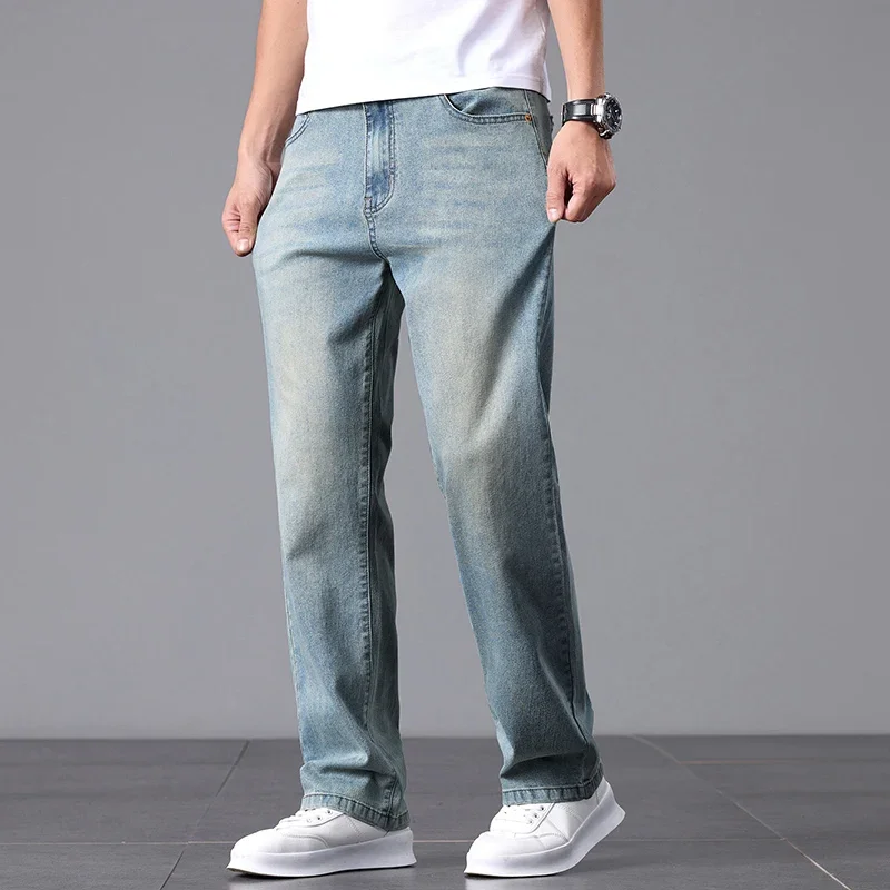 High Cotton Stretch Jeans for Men Loose Straight Leg 2025 Summer Slim Fit  Soft Comfortable Breathable Casual Pants for Men