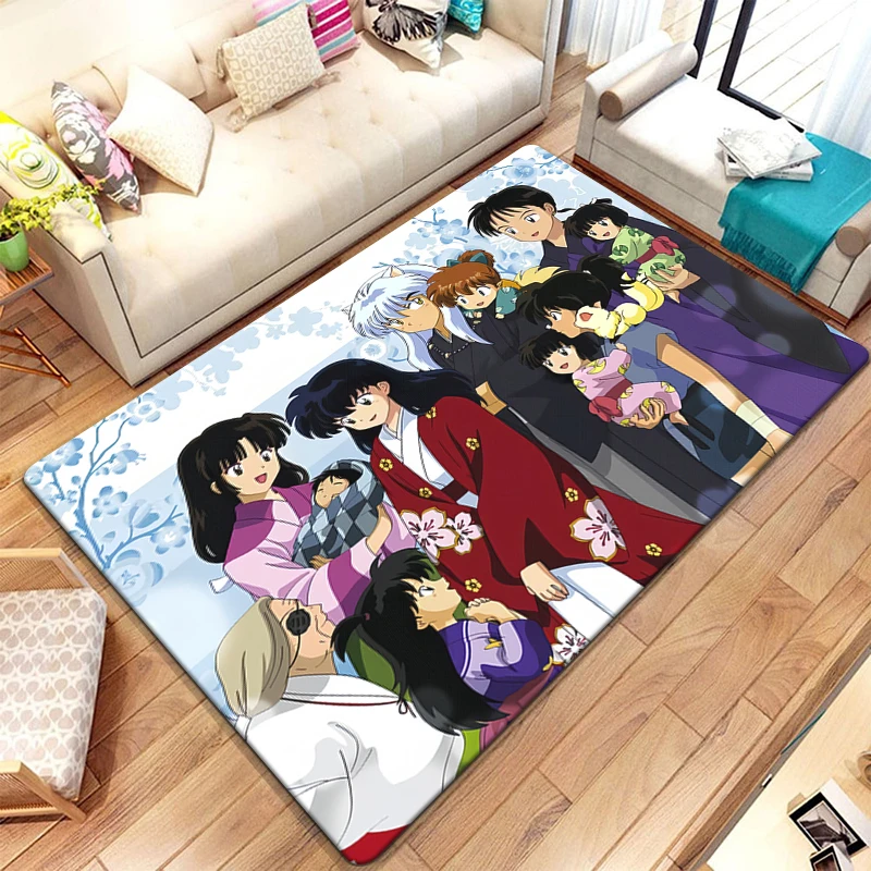 Inuyasha Cartoon HD Printed Carpet .Living Room Bedroom Entrance Door Mat .Sofa .Kitchen. Home Decoration Carpet. Picnic Rug