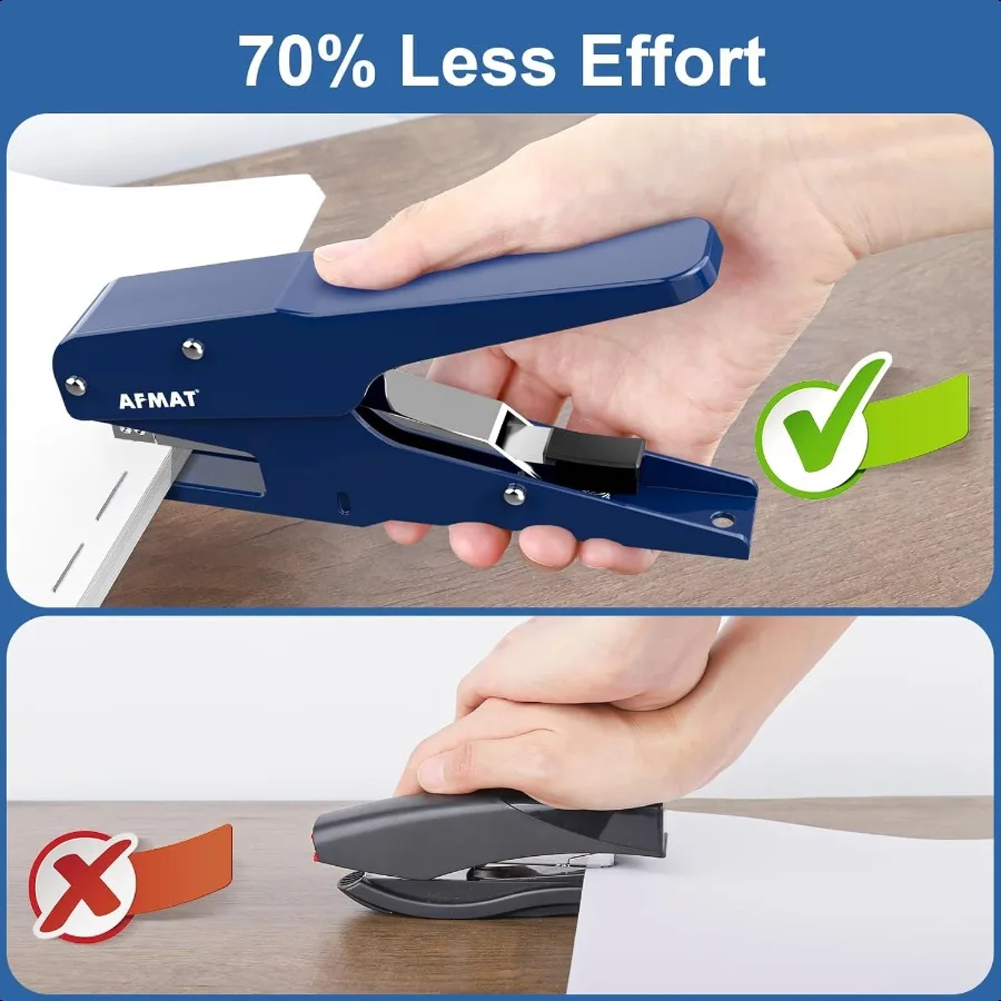 Effortl Plier Stapler Metal 30 Sheet Stapling Plier 15000+ Stapling Times with Staples Reload Button Handheld Stapler Heavy Dut