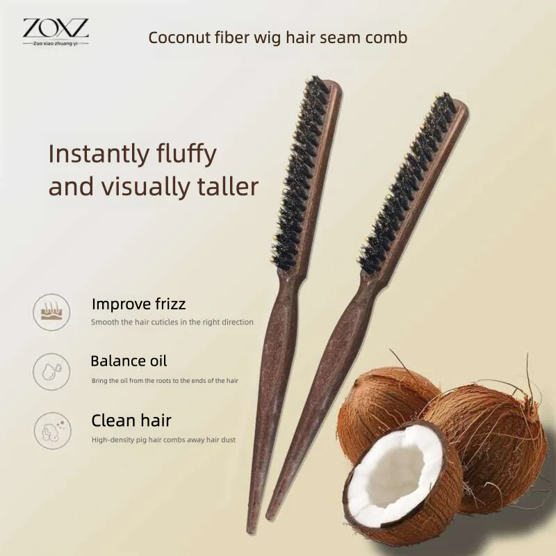 Left-Hand Small Makeup Hair Sewing Pig's Mane Narrow-Toothed Comb Double-Layer Fluffy Style Pointed Tail Accessory for Crafts