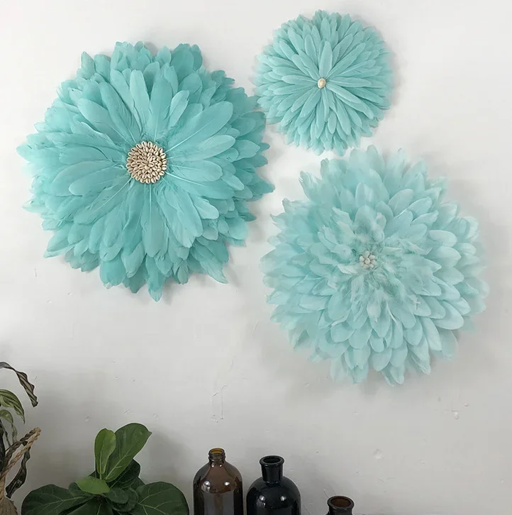 Ins Nordic Style Handmade Feather Shell Nordic Creative Art Home Wall Decor