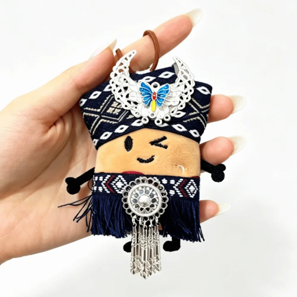 1PC Creative Chinese Guizhou small potato Doll Pendant Girl Backpack Ethnic Style Pendant Miaojiang potato Doll Pendant Doll