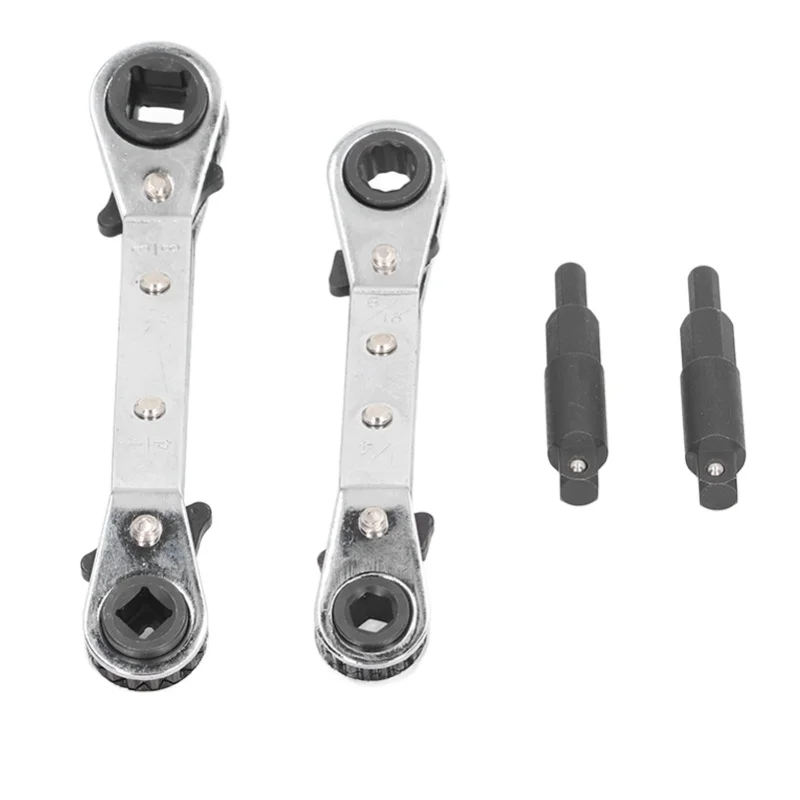 HVAC Service Wrench 3/8 To 1/4in 5/16 To 1/4in Stainless Steel High Hardness Refrigeration Ratcheting Wrench