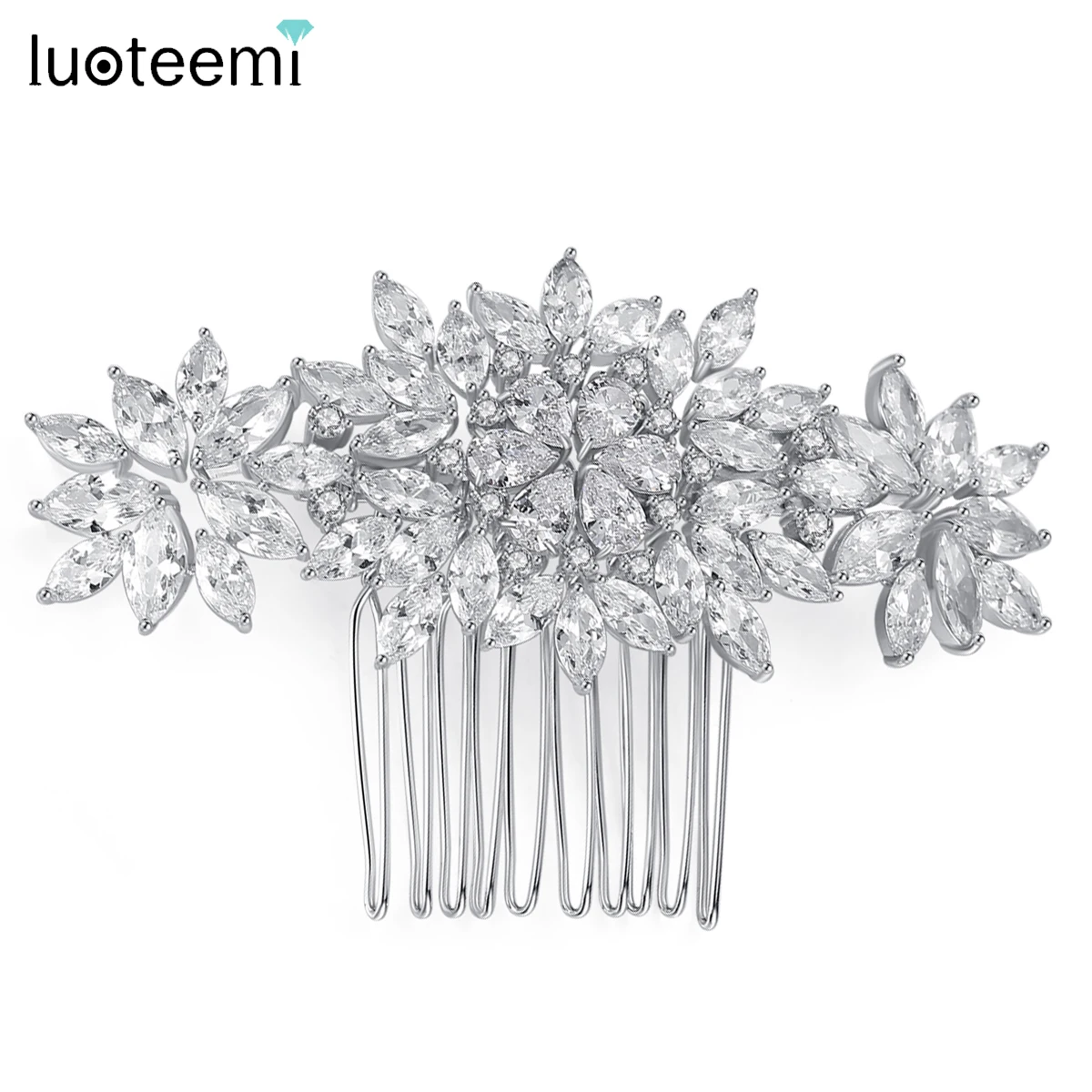 LUOTEEMI Gorgeous Flower Hair Accessories for Women Trendy Fashion Wedding Haircomb Jewelry Wedding Decoration for Bridesmaid