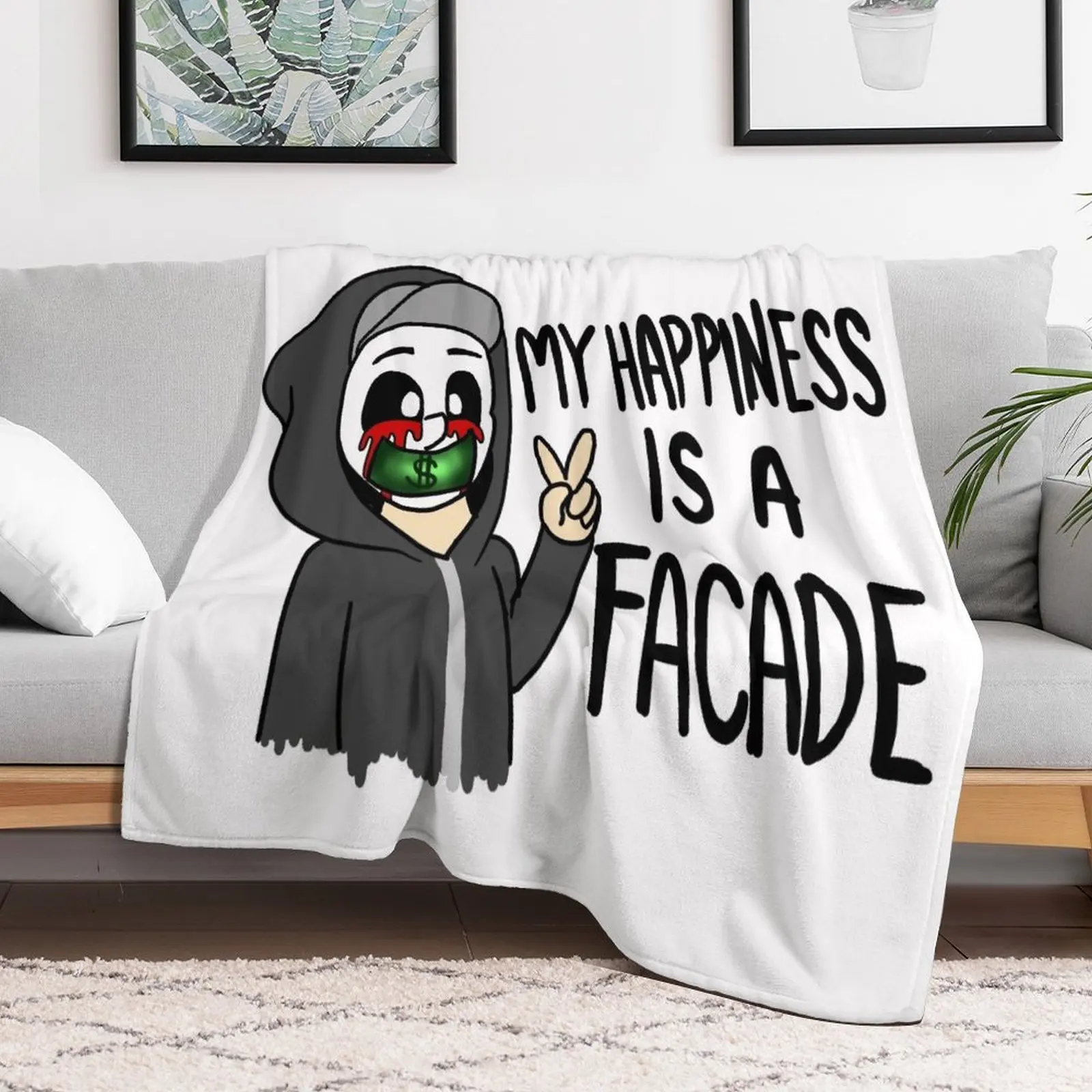 Happiness Facade (J-Dog) Throw Blanket Single Soft Plaid Heavy warm winter Blankets