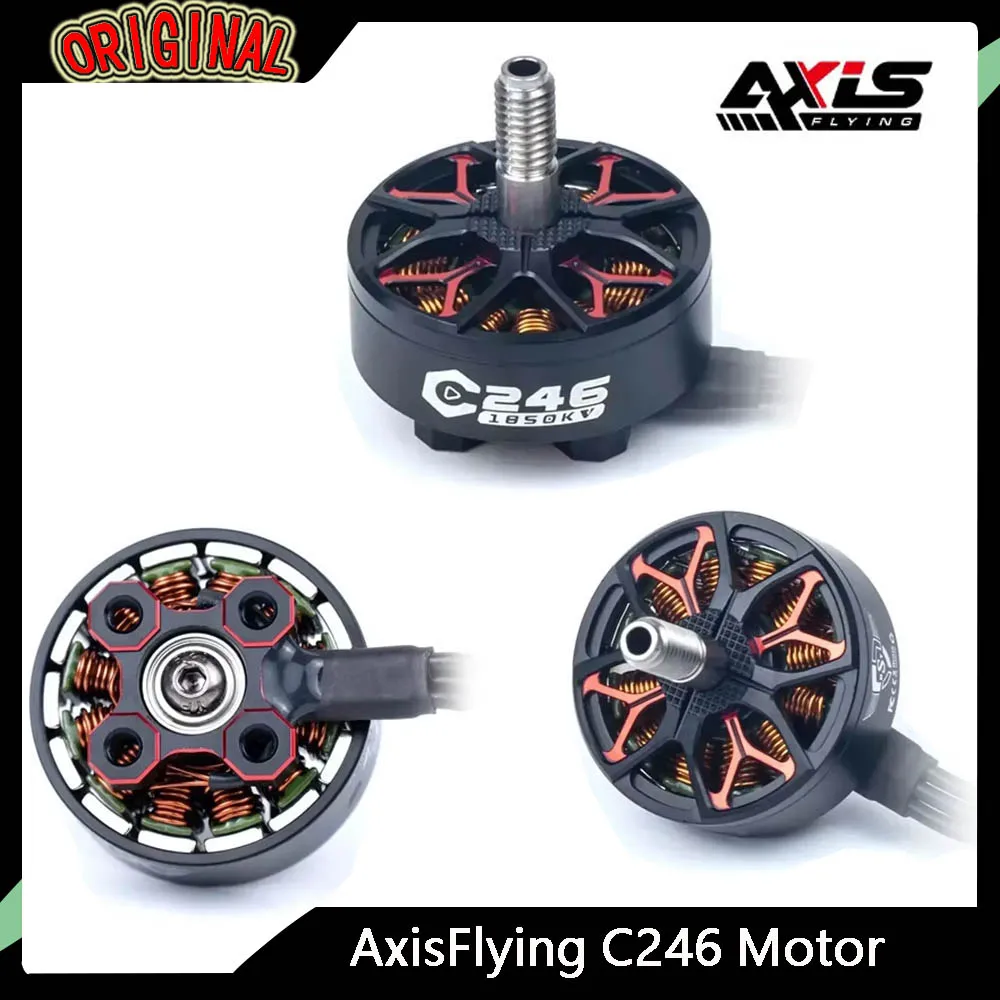 

AxisFlying C246 2406 High-Torque BL Motor 1650KV (6S)/2450-2750KV (4S) High-Efficiency for 5-6" RC FPV Freestyle Cine Drones