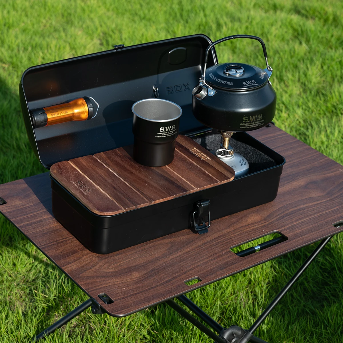 Outdoor WELLHIKE SWS Toolbox  Wood Table Board Hardware Nails Art Storage Coffee Box Compatible Y350 Handheld Flip Cover