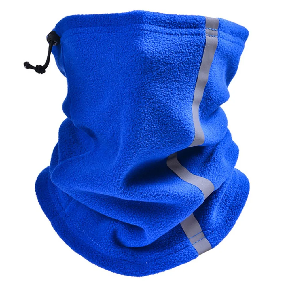 Polar Fleece Fleece Neck Gaiter Adjustable Drawstring Thermal Insulation Winter Neck Warmer Lightweight Reflective Strip