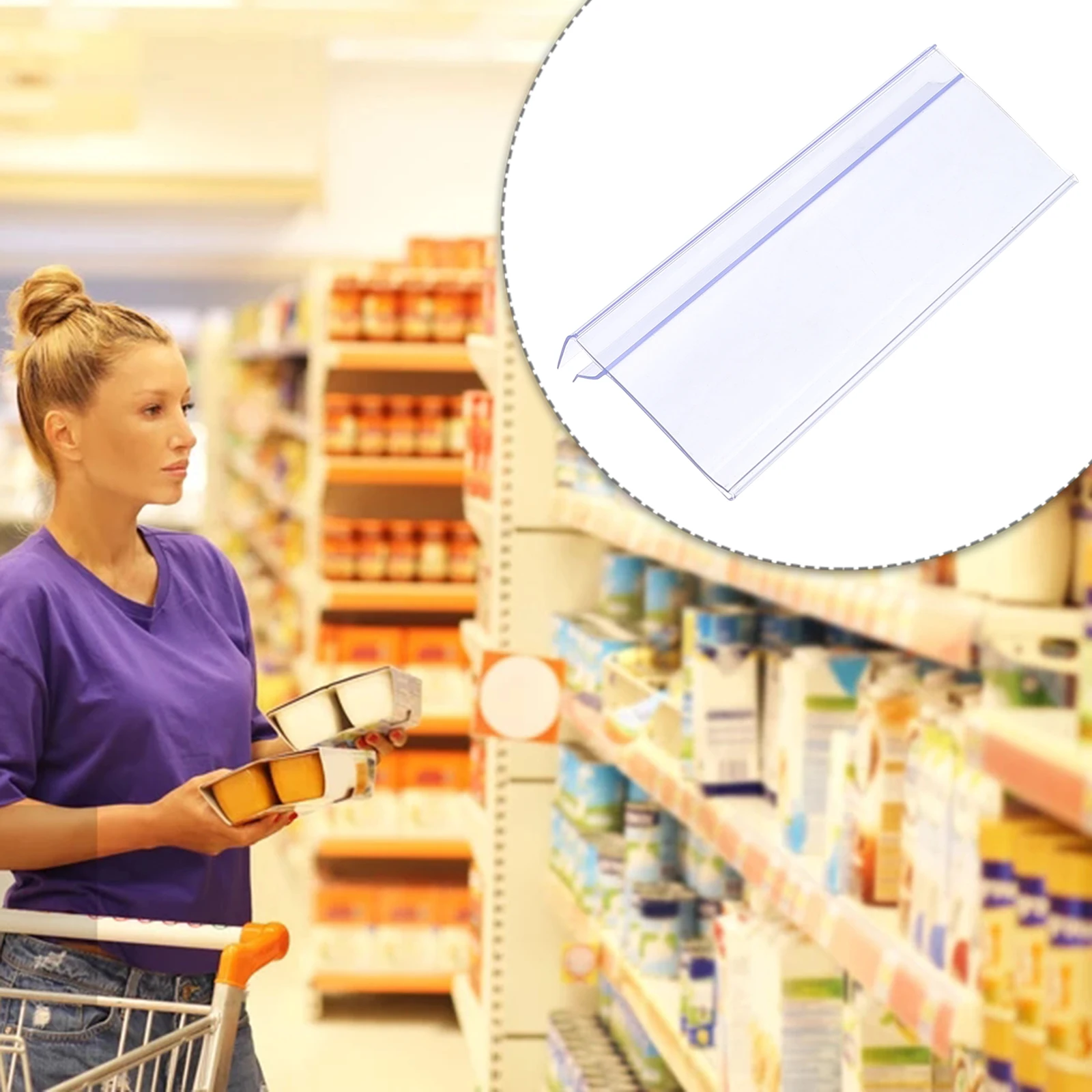 

10 Pcs Transparent Price Tag Supermarket Label Holders for Shelves Warehouse Clear Plastic Labels Shelf