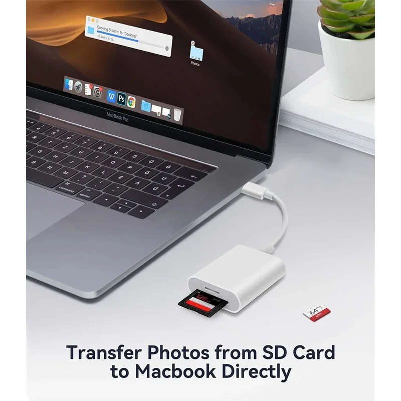 2 in 1 USB C  To SD TF Card Reader Adapter for IPhone 15 14 13 12 16 Pro Max IPad Otg Micro SD Memory Card Connector