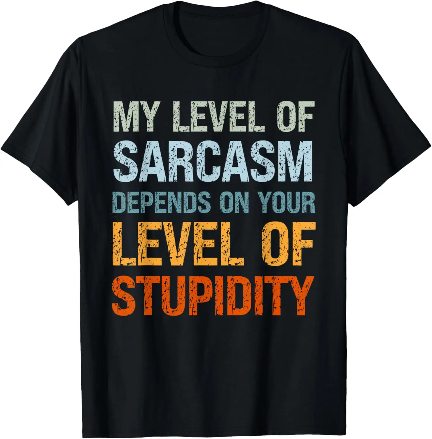 Sarcastic Humor My Level Of Sarcasm Funny Fathers Day Dad T-Shirt 100% Cotton Trendy Y2K Short-Sleeve Tee-Soft, Quick-Drying,