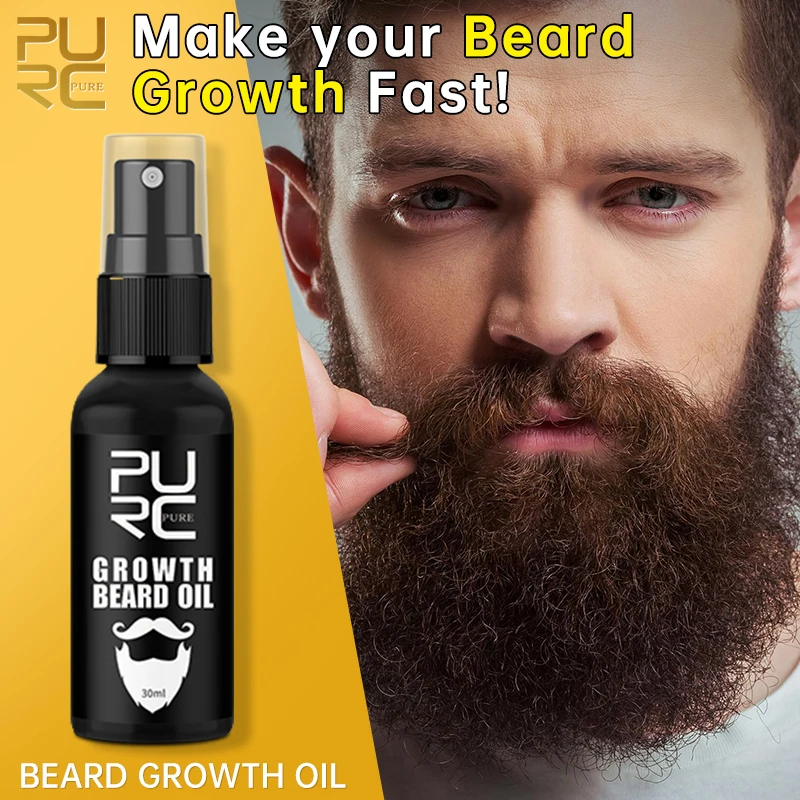 PURC Beard Growth Spray Essential Oil for Men Thicker Fuller Sexy Attractive Hair Growth Beard Eyebrow Oil Care Beauty Health