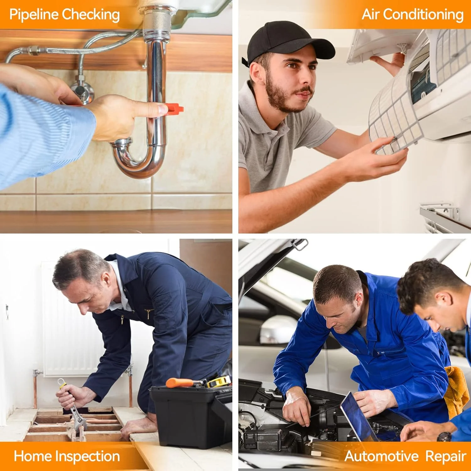 8mm HD Industrial Sewer Piping Endoscope Automotive Boroscope Endoscopic Pipe Inspection With Camera 1080p Tools Drain For Car