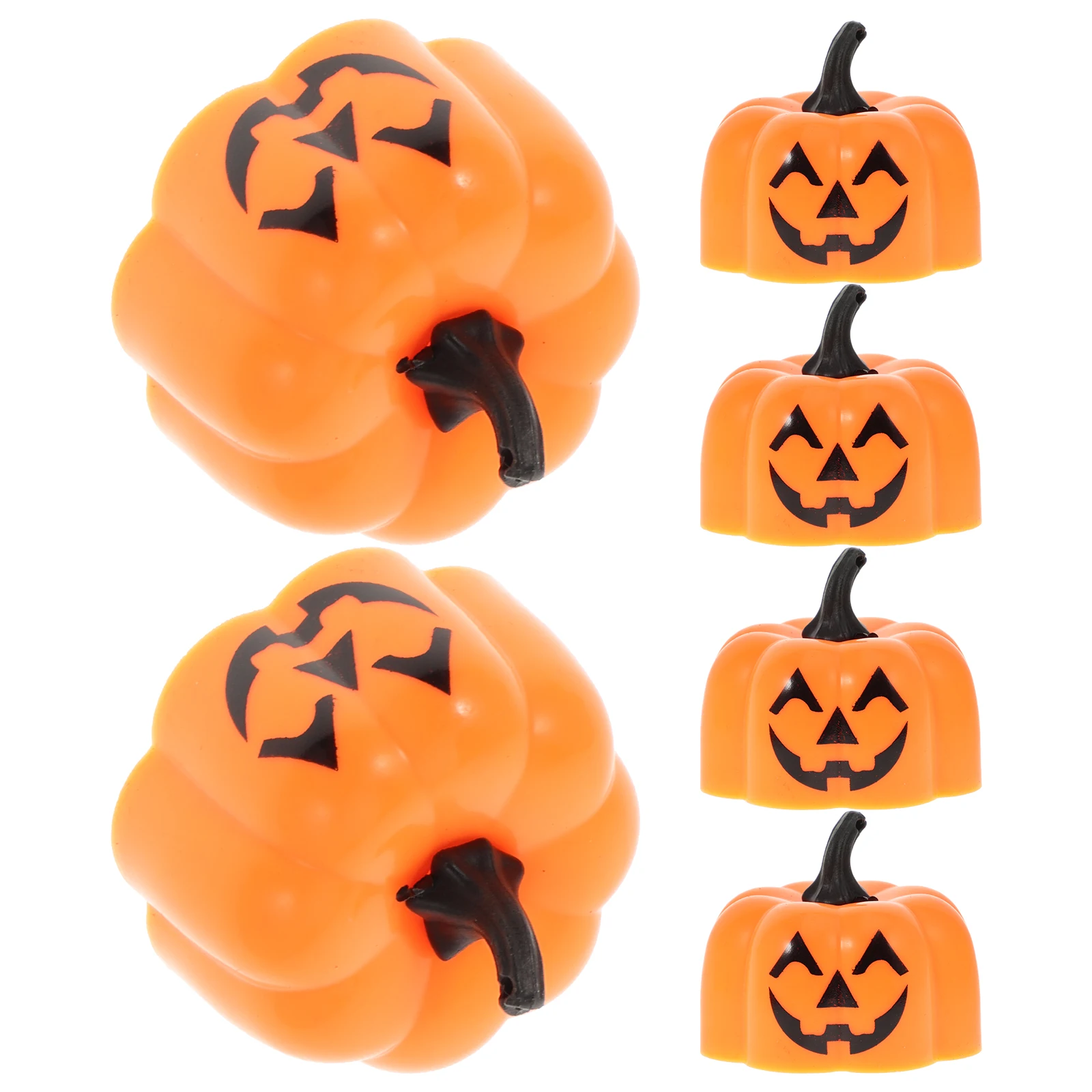 

6Pcs Electronic Candle Pumpkin Lamps Halloween Decoration Glow Wax Candle Lights