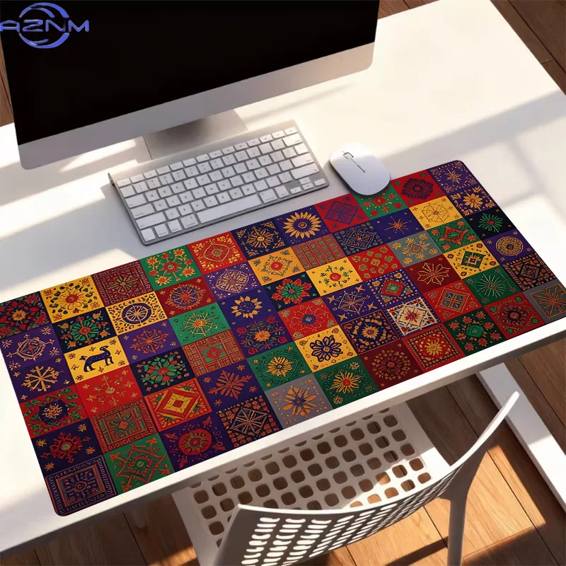 1pc Extra-Large, Non-Slip, Durable Desk Mat, Mouse Pad, Featuring Sunflower Pattern Tile, Rubber Base, for Office, Computer Deco