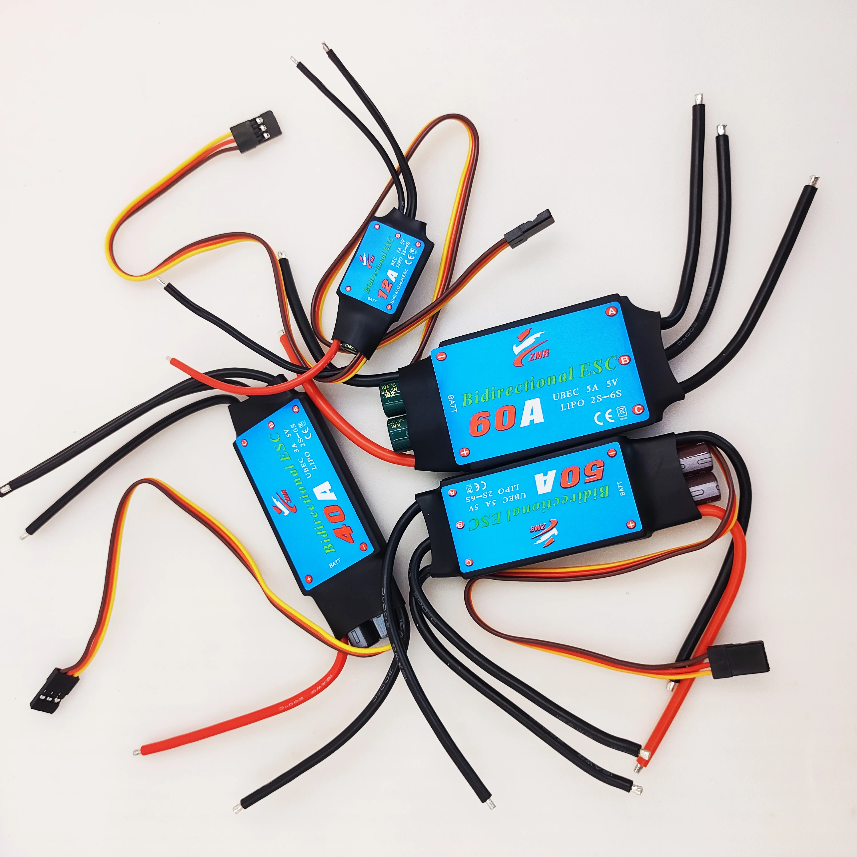 Bidireccional 2-6S ZMR sin escobillas ESC 5V UBEC para coche RC/barcos/prozador submarino