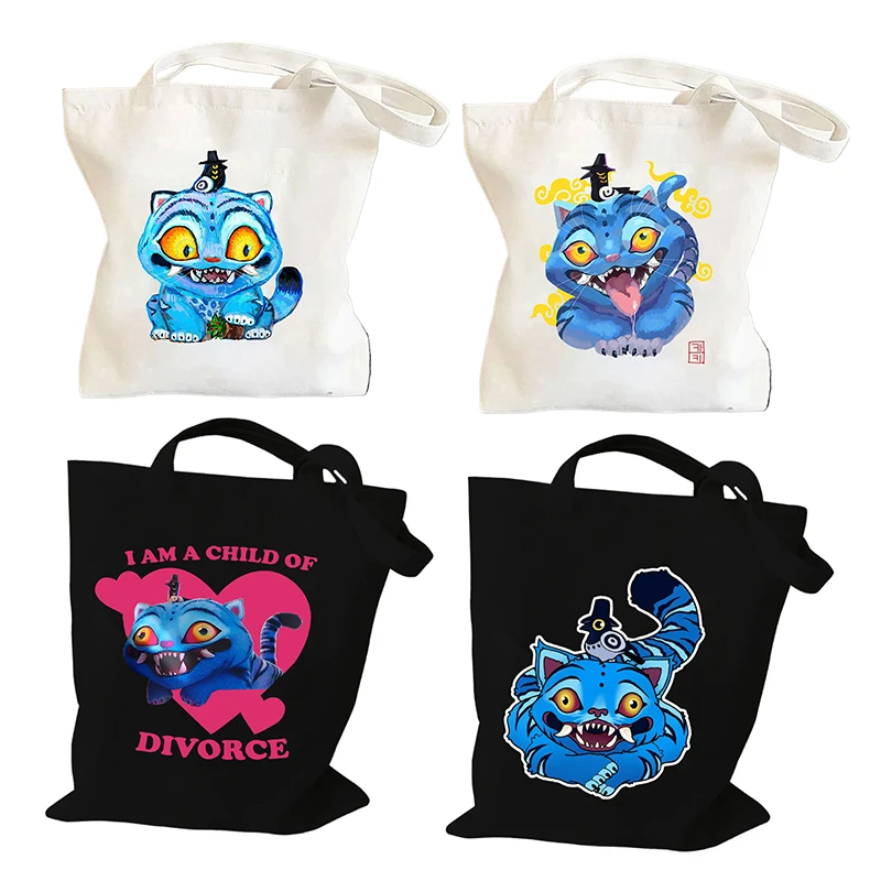 

Sweet KPop Demon Hunters Anime Motif High-Capacity Canvas Tote Shoulder Shopping Bag