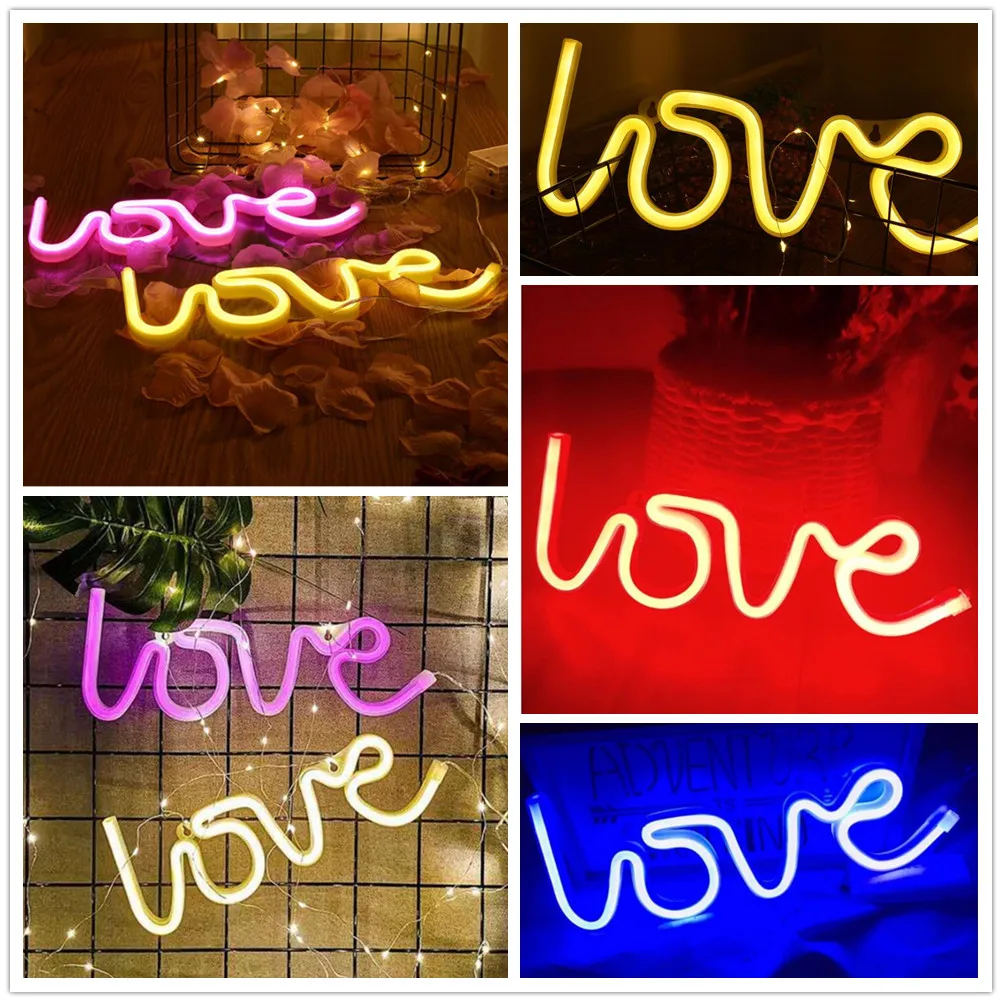 Amor sinal de luz néon decoração lâmpada nightlight ornamentos carta lâmpadas led para sala festa capina proposta romântica presente